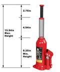 Horizontal And Vertical 6 Ton Hydraulic Bottle Jack For Cars Dual Purpose Welded Car Jack With 12000 Lbs Lift Capacity Red Finish