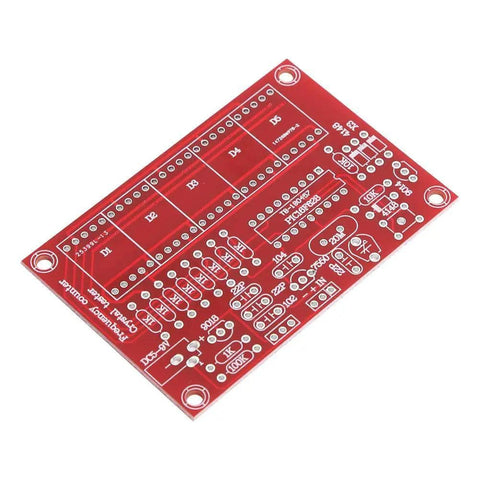 DIY Crystal Oscillator Frequency Counter Tester Kit 1Hz to 50MHz, red circuit board, electronics hobbyist tool, precise readout