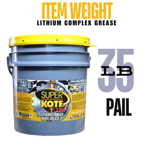 Heavy Duty All Purpose Lithium Complex Grease NLGI 2 EP High Temp White 35 Lb Pail For Automotive Construction And Industrial Gear Wheel Bearings Axles And Ball Joints