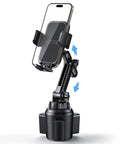 Cup Holder Phone Mount For Car Universal Fit 4 To 7 Inch Phones Easy One Second Install Thick Case Friendly Car Phone Holder
