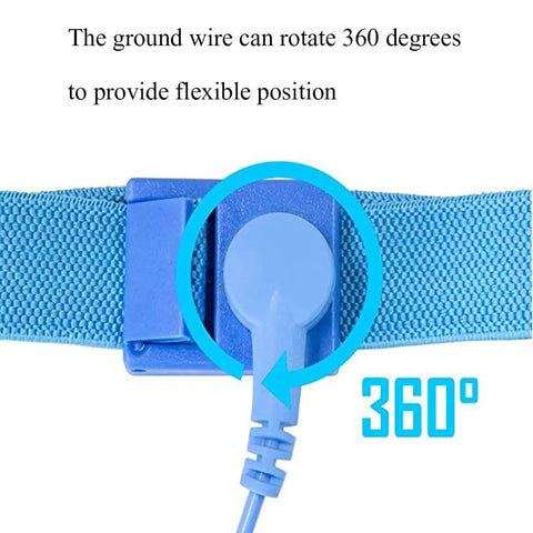 Antistatic ESD Wrist Strap Adjustable Band 6 Pack Ground Yourself While You Work On Sensitive Electronics 360-degree ground wire