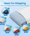 Heavy Duty 19x24 Inch Poly Mailers 500 Pack Bulk Shipping Envelopes for Clothes Self Seal White Plastic Mailing Bags for E Commerce Packaging and Small Biz with blanket, coat, shoes, toys, and bag being packed.