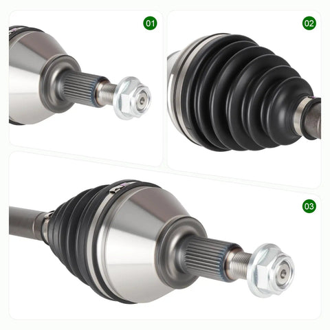 Straight Fire Fresh Front CV Axle Shaft Assembly Pair For Ram 1500 Four Wheel Drive Only 2012 2022 showing detailed components.