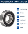 Angled front view of HiPicco 6202-12-2RS deep groove bearing, 12x35x11 mm, chrome steel, double rubber seals