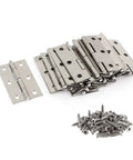 Stainless steel 3-inch folding hinges, 20pcs with 120 screws, front view