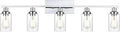Five Light Chrome Vanity Lights For Bathroom With Clear Glass Cylinder Shades Dope Modern Metal Wall Sconce Fixtures For Dressing Table And Mirror Cabinets