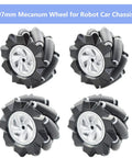 97mm mecanum wheels for AGV robots, omni-directional wheel set, ideal for DIY robot car chassis, compatible with Arduino and Raspberry Pi