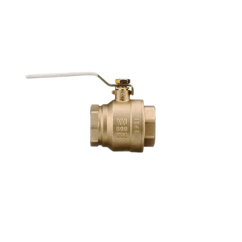 Side view of Lead Free 2 Inch Full Port Two Piece Brass Ball Valve With Female Threaded Ends Chrome Plated Copper Silicon Alloy