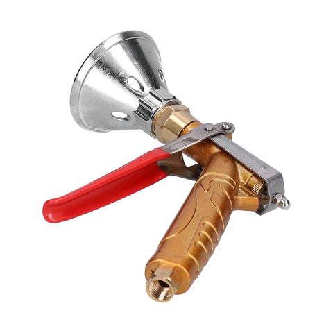 Handheld High Pressure Sprayer With Ceramic Nozzle For Ultra Fine Mist, Pro Grade Garden Care Tool with red handle, metal body