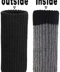 32 Piece Knitted Chair Leg Protectors Set Non Slip Wear Resistant Noise Reducing Furniture Feet Covers Fits Most Legs From 2.3 To 6.6 Inches Black Style 2 outside inside view