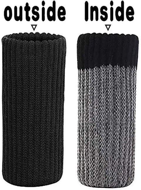 32 Piece Knitted Chair Leg Protectors Set Non Slip Wear Resistant Noise Reducing Furniture Feet Covers Fits Most Legs From 2.3 To 6.6 Inches Black Style 2 outside inside view