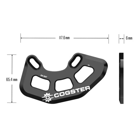 Diagram of FortiGuard Alloy MTB Bash Guard ISCG05 Compatible For 26T To 36T Chainrings Protects Your Mountain Bike Chainring black