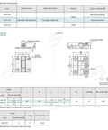 Diagram of Super Heavy Duty Adjustable Damping Cabinet Hinges with sizes, material info, and adjustment details.