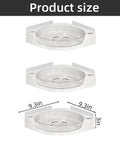 Size details of Super Sturdy Premium Three Tier Corner Shower Caddy with 9.3in diameter tray for efficient storage.