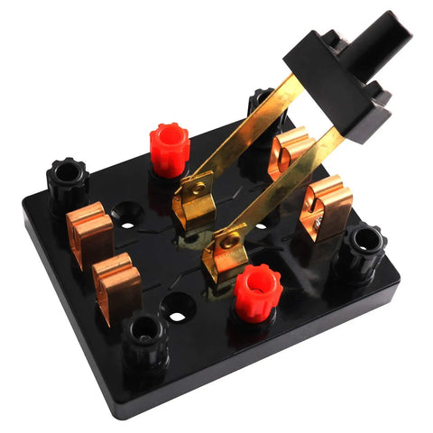 Double Pole Double Throw Knife Switch For Hands On Electricity Lab Safe Visual Two Circuit Disconnection Educational Teaching Tool And Practical Electrical Switchgear For Classroom Experiments, bakelite base, copper contacts