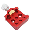 Telescope Dovetail Clamp In Aluminum Alloy, Heavy Duty Mount Base with brass clamping screw, top view showing holes