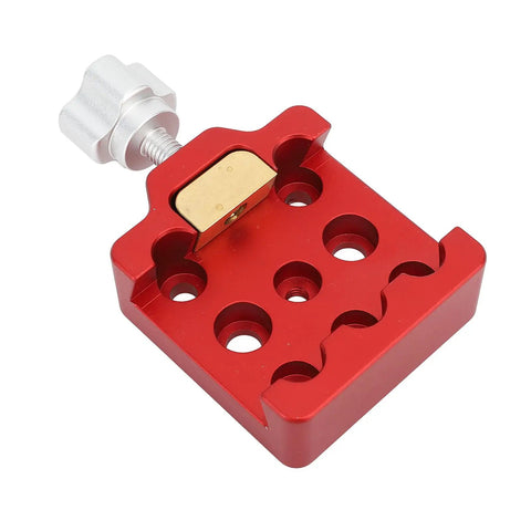 Telescope Dovetail Clamp In Aluminum Alloy, Heavy Duty Mount Base with brass clamping screw, top view showing holes