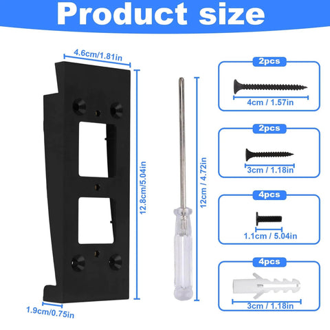 Doorbell Camera Mount For 2nd Gen Video Doorbell, Anti Theft Ring Holder, Adjustable Corner Wedge With Screw Kit dimensions