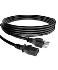 Straight Up UL Certified 6Ft AC Power Cord That Fits The Bill For Portable Power Stations, Desktops, Monitors, Printers, And Scanners With Plug And Play Convenience - black cable with plug ends