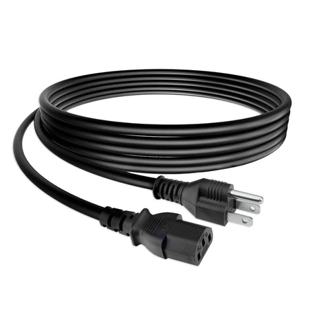 Straight Up UL Certified 6Ft AC Power Cord That Fits The Bill For Portable Power Stations, Desktops, Monitors, Printers, And Scanners With Plug And Play Convenience - black cable with plug ends