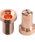 Close-up of copper electrodes and nozzles from 60 Piece Plasma Cutter Consumables Kit for PT 31 and LG 40 Torches for precise cuts