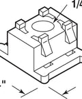 Illustration of "Your Go-To Bi-Fold Door Guide Cap Nylon Replacement For One Quarter Inch Rod Or Pin Fits Alliance Bi-Fold Doors And Other Brands Square Three Quarter Inch By Three Quarter Inch Durable Cap Pack Of Four" showing dimensions and square shape.