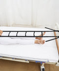 Adjustable Bedside Sit Up Aid With Rail Assist And Straps Senior Bed Safety Ladder on a white bed