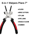 Sturdy Magnetic Mig Welding Torch Holder Stand With Strong High Carbon Steel Pliers For Cutting And Organizing Cables To Keep Your Setup Safe From Damage 7 inch welpers pliers with multiple functions.