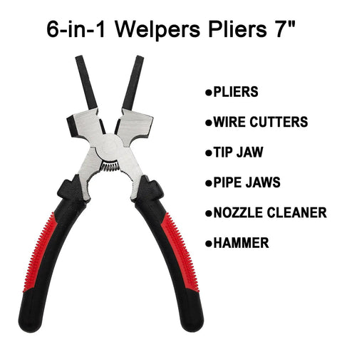 Sturdy Magnetic Mig Welding Torch Holder Stand With Strong High Carbon Steel Pliers For Cutting And Organizing Cables To Keep Your Setup Safe From Damage 7 inch welpers pliers with multiple functions.