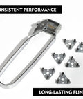 Triple Flint Torch Striker For Welding And Cutting Reliable Spark Lighter with 6 Replacement Flints and heavy duty steel build