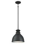 One Light Indoor Pendant In Matte Gun Metal Finish With Mesh Detail Brushed Gunmetal Industrial Ceiling Light For Sloped Ceilings