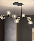 Modern Black Sputnik Chandelier With Crystal Ball Shade Dope 8 Light Industrial Globe Pendant Lighting For Kitchen Island And Dining Room Linear Hanging Fixture Anti Rust Metal Frame
