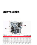 Customized Beefy Worm Gear Reducer With 14mm Input Shaft, Adjustable Reduction From 5 To 1 Up To 100 To 1, metal gearbox