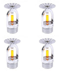 Four Pack Built Tough Automatic Fire Sprinkler Heads With Quick Response Thermal Bulbs And One Half Inch Copper Threads for easy setup.