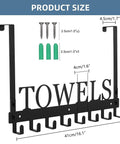 Over The Door Towel Rack With 8 Heavy Duty Hooks Wall Mount Option Must Have Space Saver Rust Resistant Manganese Steel
