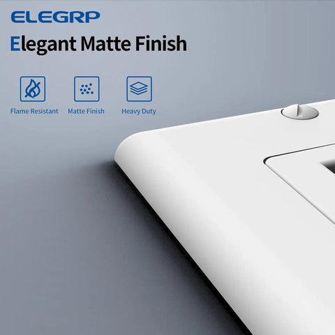 Premium Matte White Decorator Receptacle Outlets 15A 125V No Fuss Tamper Resistant Sockets With Matching Wall Plates close-up view