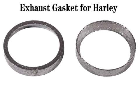 Harley exhaust gasket ring set, graphite and steel mesh, 48mm ID, 2 pcs, front view