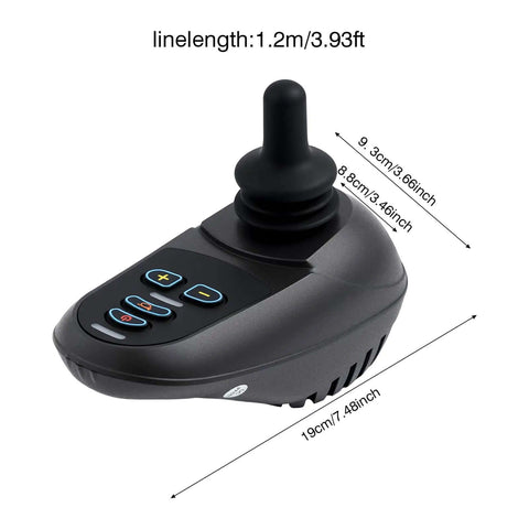 24V DC Wheelchair Joystick Controller with Brake, 360 Degree Free Steering for Electric Mobility Wheelchairs, Flexible Replacement Controller, Easy Install, Wide Compatibility WB5003
