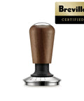 Pro Grade Digital Espresso Tamper Nails Your Perfect 58Mm Puck, solid walnut grip and force gauge for consistent tamping.