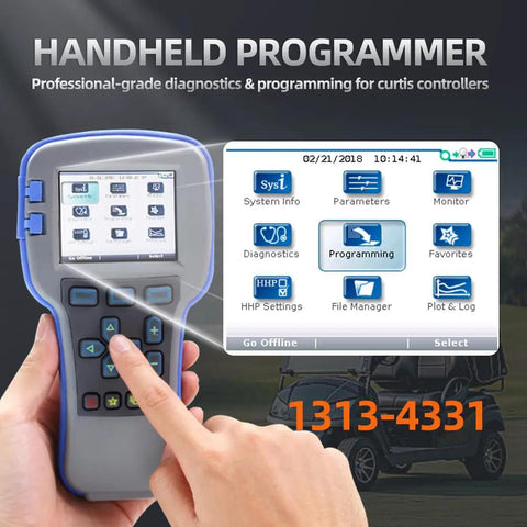 Universal Curtis Controller Handheld Programmer For Forklifts, Golf Carts, Pallet Jacks And AWP, display screen