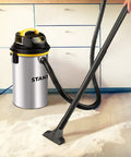 Heavy Duty Wet Dry Vacuum With 4 HP Motor, 4.5 Gallon Stainless Steel Tank, Wall Mountable For Space Saving Cleanup In Home Garage