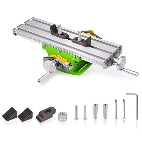 X Y Milling Slide Table For Bench Drills, Compact Adjustable Cross Table With Dovetail Slots, Aluminum Alloy Work Surface