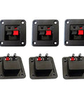 Set of 10 Push Type Speaker Terminal Block with Spring Clip 2 Position 2 Pins for PCB mount, black and red connectors.