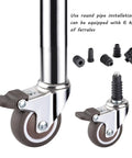 Silent Roll 1.5 Inch Swivel Caster Wheels Built Tough For Shopping Carts And Toolboxes Ultra Quiet Nylon Rubber Casters With M8 X 38 Mm Threaded Stem Mount Smooth Ride Guaranteed Set Of Four with bolts and accessories.