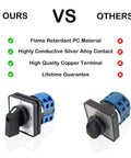 Comparison of 4 Position 8 Terminal Universal Rotary Cam Changeover Switch SYW28-20 with other brands
