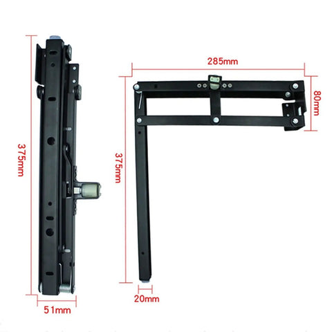 Hidden Folding Seat Hinge Kit For Cabinets And Closets Beefy Heavy Duty Stool Bracket Hinges with measurements