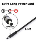 Extra long 6.5ft power cord with 5.5x2.5mm connector for Versatile 9V AC DC Power Supply Adapter For A Wide Range Of Guitar Effects Pedals And Pedalboards Quiet Stable DC Output Universal Power Solution For Studio Rehearsal And Live Gigging Musicians