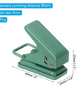 One Quarter Inch Hole Punch Two Pack Handheld Heavy Duty Metal Paper Puncher For Tags Tickets And DIY Crafts Scrapbooks Green