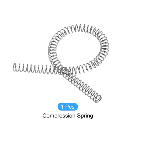 Compression spring, stainless steel 304, silver-tone, 1 pc