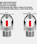 Plug And Play Five Pack Fire Sprinkler Heads Featuring Sixty Eight Degree Automatic Thermal Trigger And Reinforced Glass Bulb Engineered For Fast Dn20 Upright Pipe Mounts, two chrome plated heads with glass sensor.
